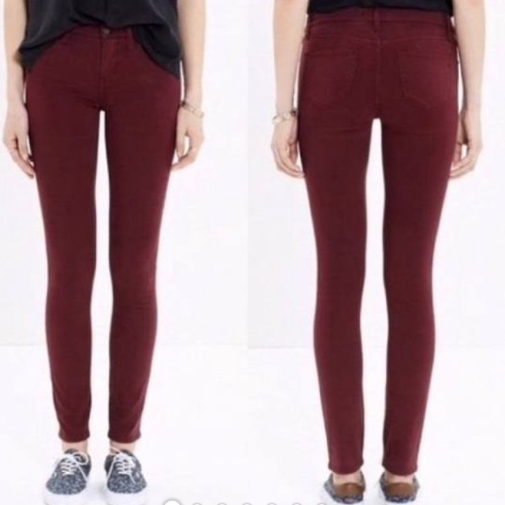 Like new Madewell maroon skinny skinny jeans